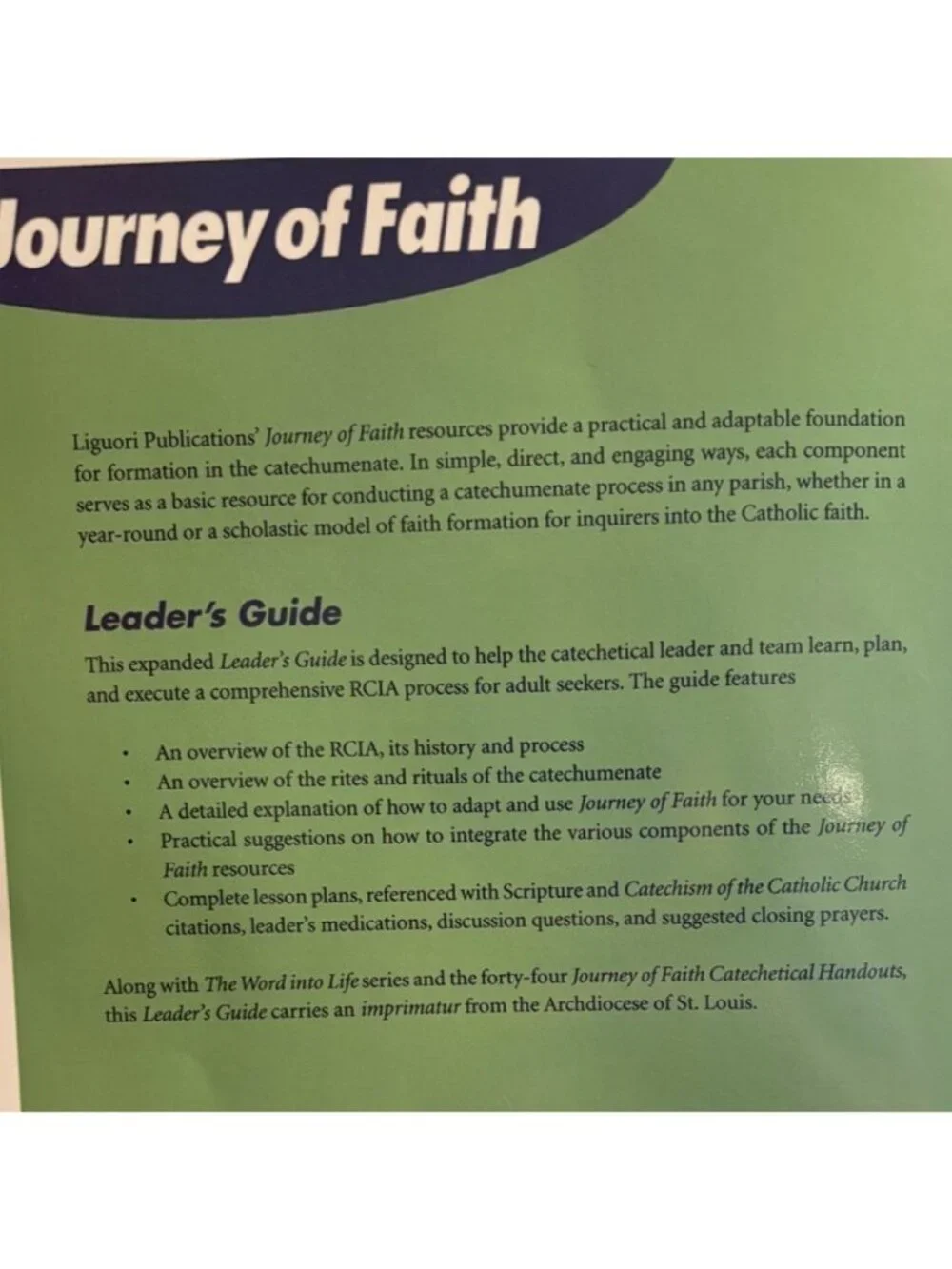 Journey Of Faith Leaders Guide Adult Faith Expanded Edition Liguori Publications